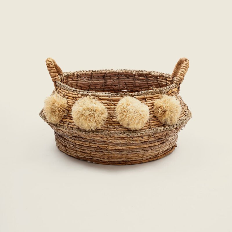 Pompom Banana Leaf Baskets (set of 2)