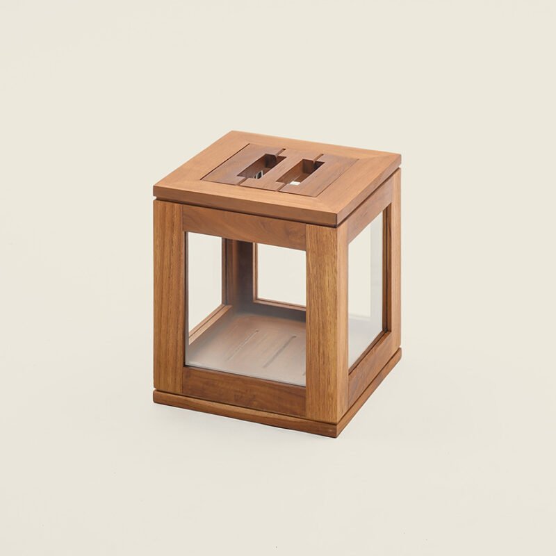 Teak wood lantern (small)